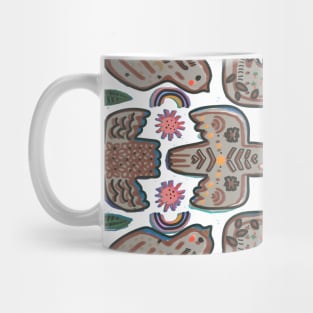 Birds, rainbows, flowers, the moon and stars tribal pattern Mug